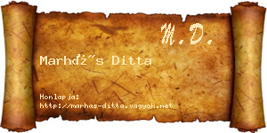 Marhás Ditta névjegykártya